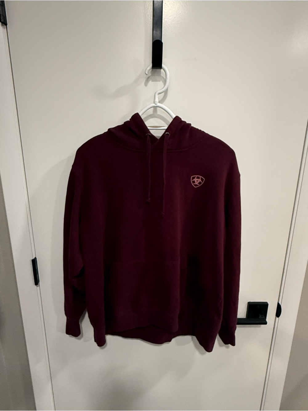 Ariat Women’s Burgundy Fleece Cotton Blend Logo  Hoodie  XL